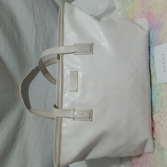 FLASH SALE! Auth Gucci GG Imprime White Supreme Large Tote W Cards - Picture 4 of 15